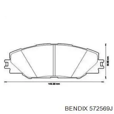 Передні тормозні колодки 572569J Jurid/Bendix