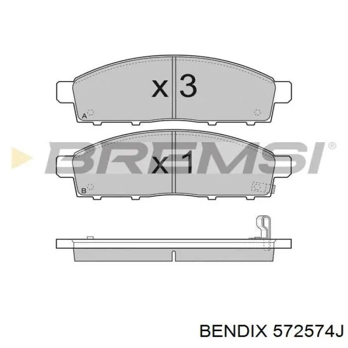 572574J Jurid/Bendix Передні гальмівні колодки