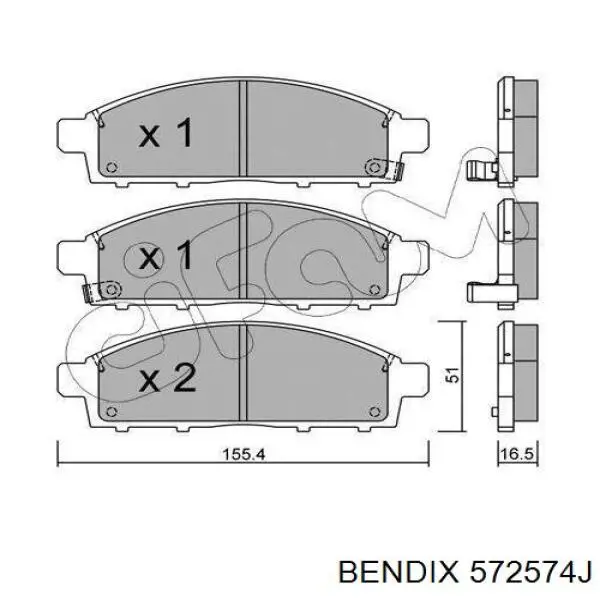 Тормозні колодки Jurid/Bendix 572574J