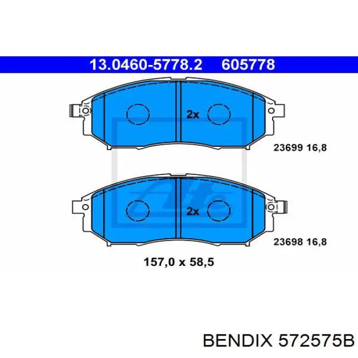 Гальмівні колодки Jurid/Bendix 572575B ціна, від 29.43 USD