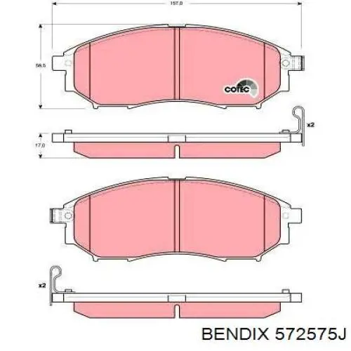 Тормозні колодки Jurid/Bendix 572575J