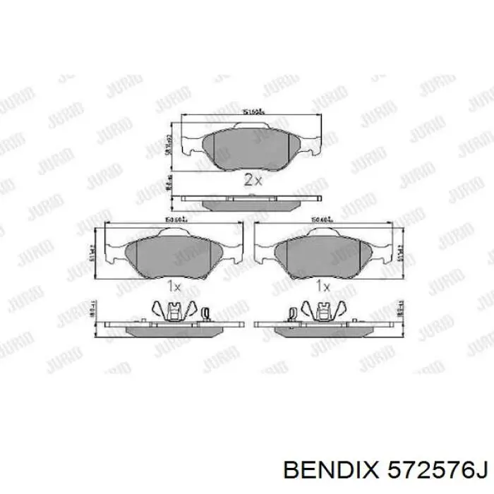 Купити 572576J Jurid/Bendix Колодки гальмівні передні, дискові