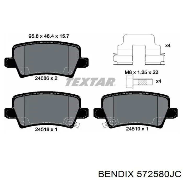 Купити 572580JC Jurid/Bendix Задні колодки