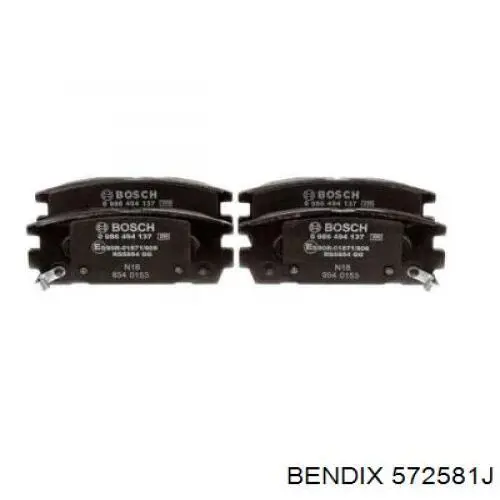 Задні гальмівні колодки 572581J Jurid/Bendix