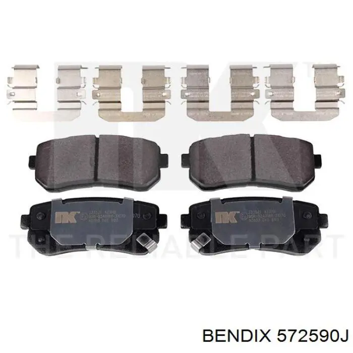 Задні гальмівні колодки 572590J Jurid/Bendix