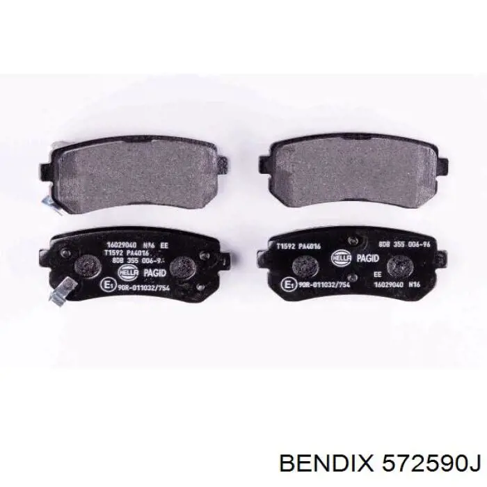 Задні гальмівні колодки 572590J Jurid/Bendix