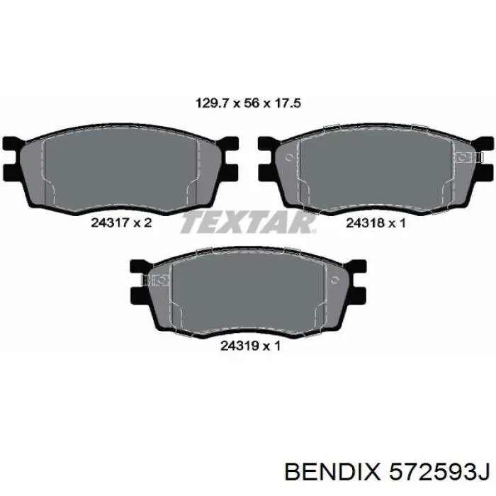 Гальмівні колодки Jurid/Bendix 572593J ціна, від 16.12 USD