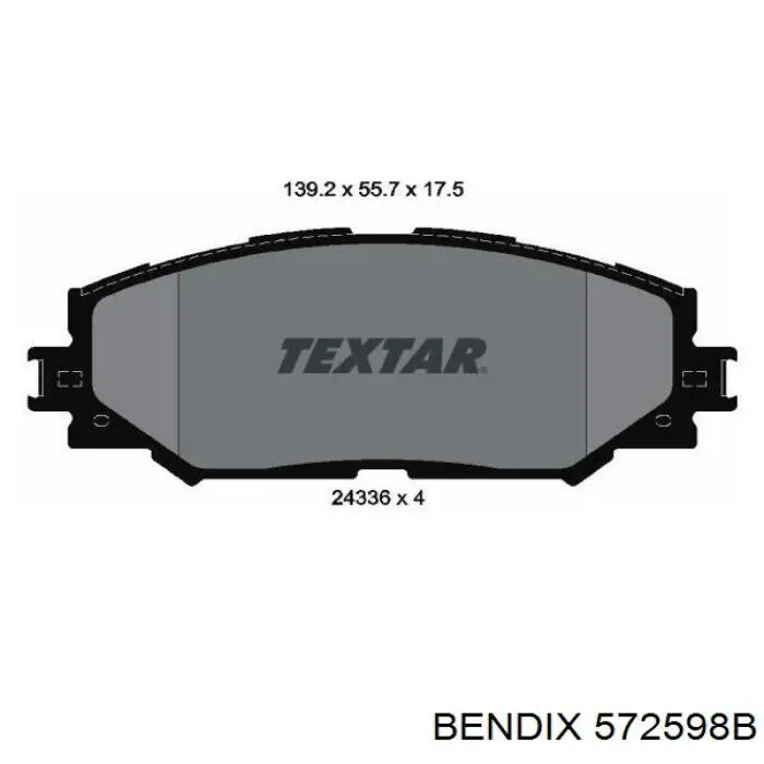572598B Jurid/Bendix колодки гальмівні передні, дискові