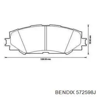 Гальмівні колодки Jurid/Bendix 572598J ціна, від 24.63 USD