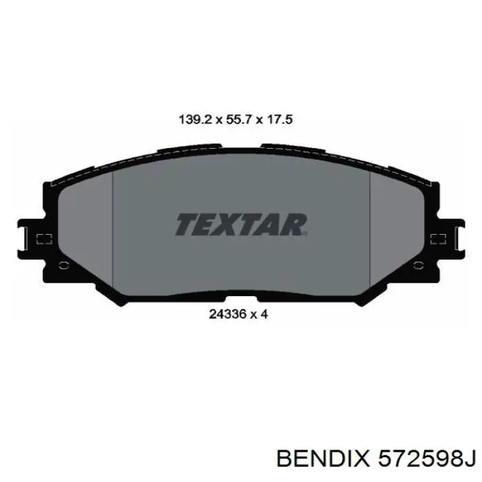Передні тормозні колодки 572598J Jurid/Bendix