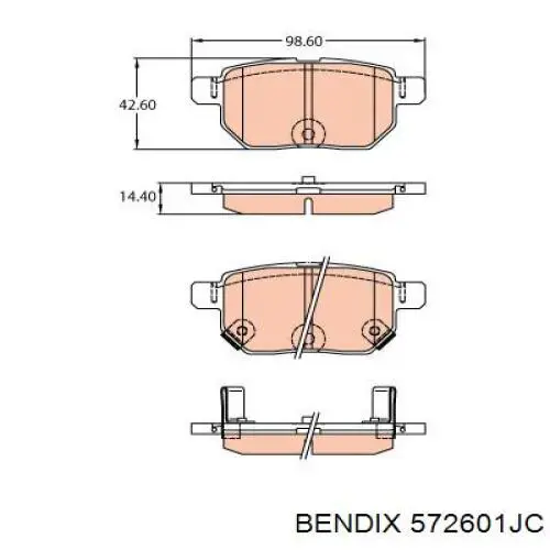 Задні гальмівні колодки 572601JC Jurid/Bendix