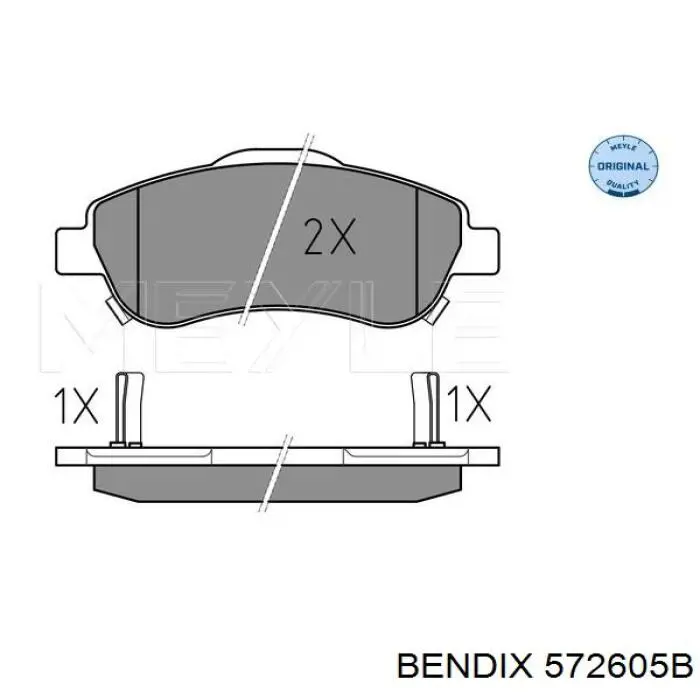 Гальмівні колодки Jurid/Bendix 572605B ціна, від 27.87 USD