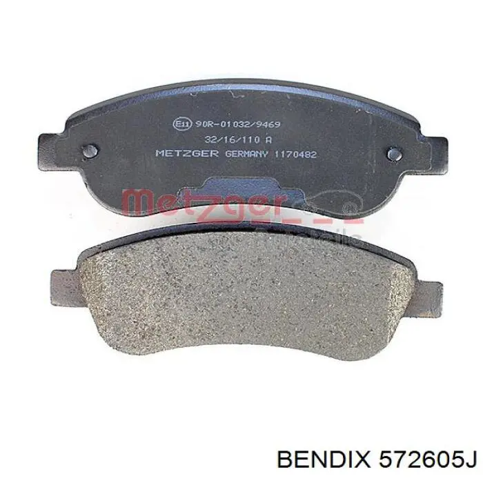 Передні тормозні колодки 572605J Jurid/Bendix