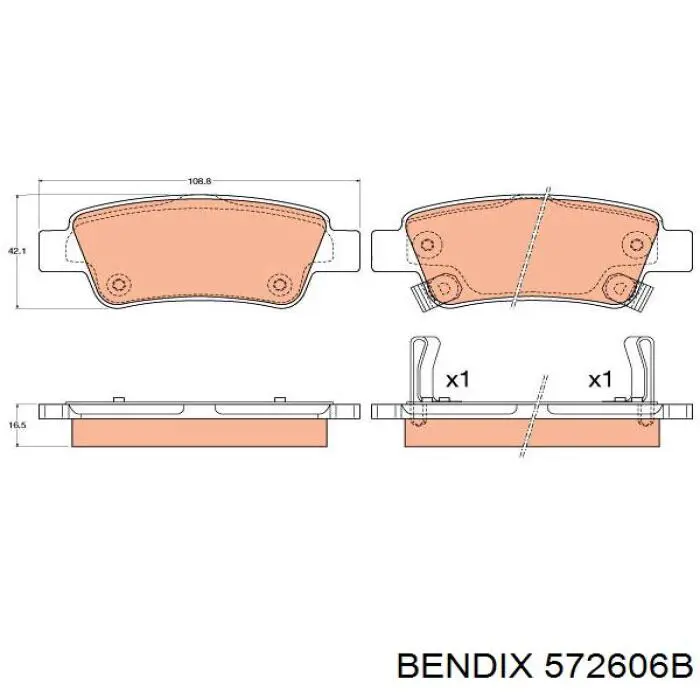 Задні гальмівні колодки Jurid/Bendix 572606B ціна, від 22.80 USD