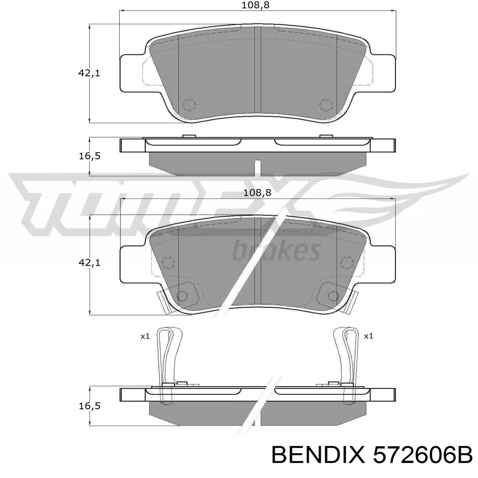 Купити 572606B Jurid/Bendix Задні колодки