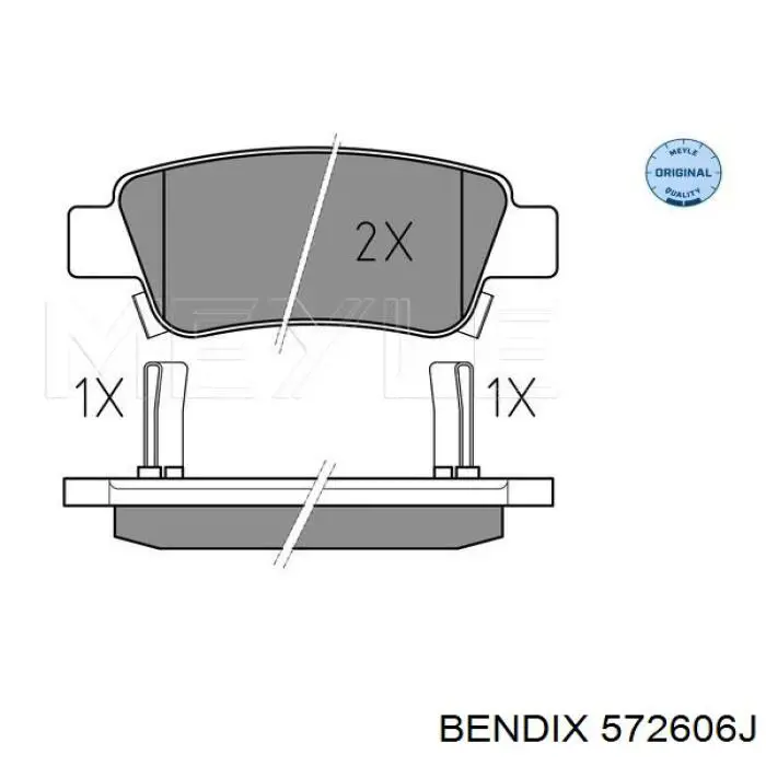 572606J Jurid/Bendix Колодки гальмівні задні, дискові