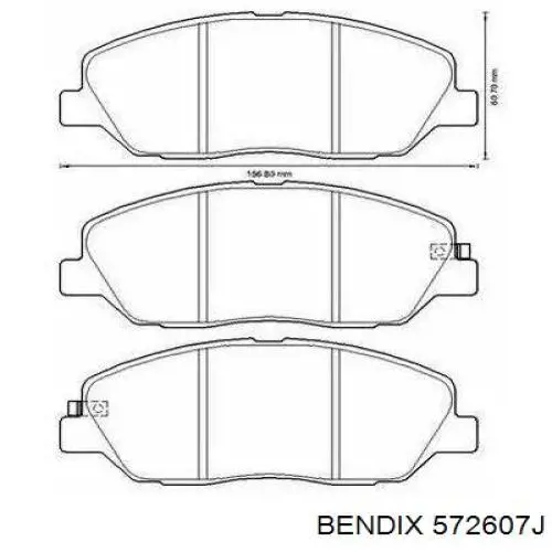 572607J Jurid/Bendix колодки гальмівні передні, дискові