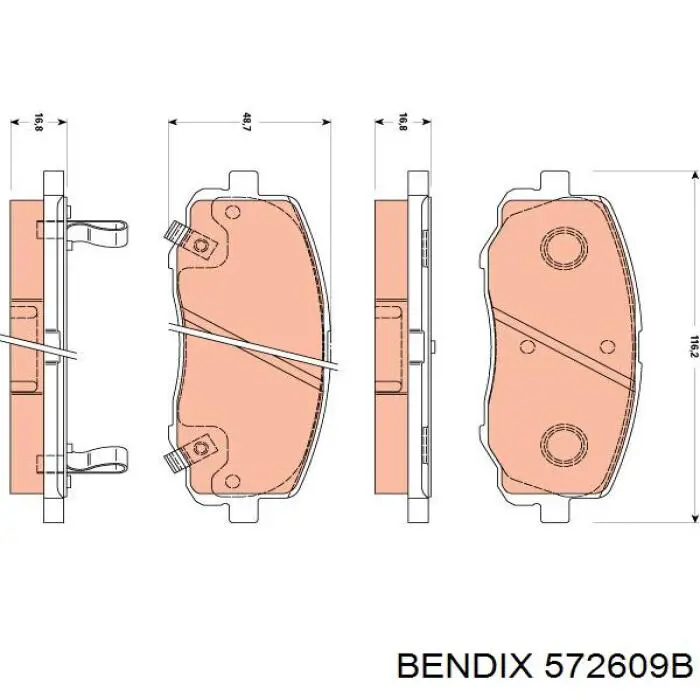 Купити 572609B Jurid/Bendix Колодки гальмівні передні, дискові