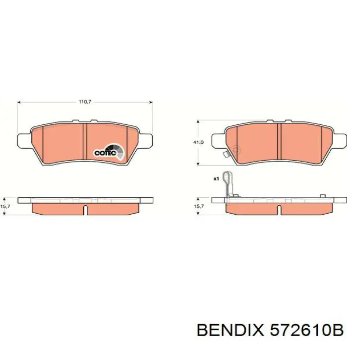 Задні гальмівні колодки Jurid/Bendix 572610B ціна, від 17.72 USD