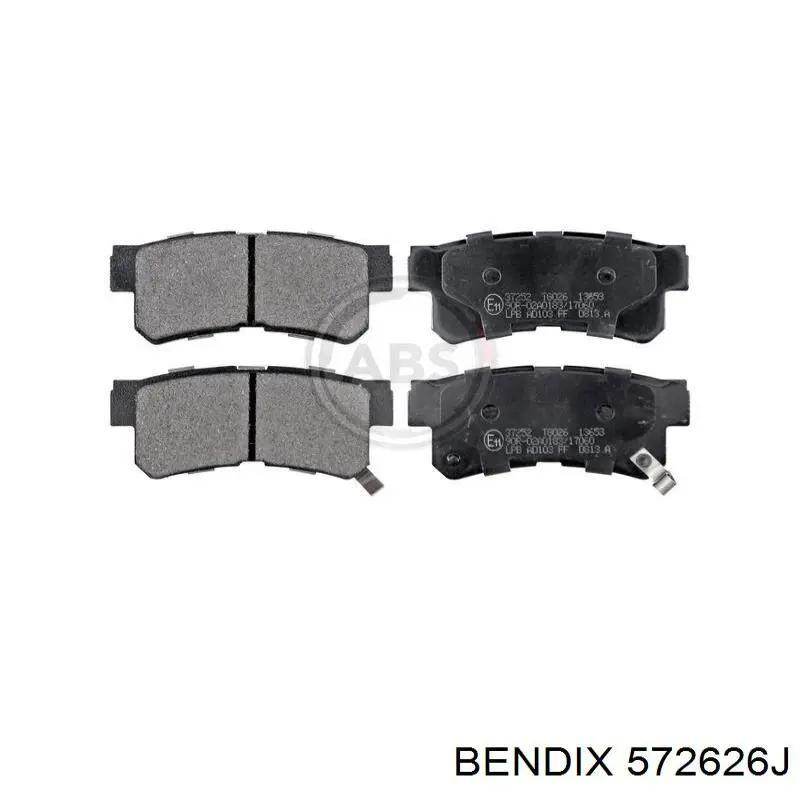 Задні гальмівні колодки 572626J Jurid/Bendix