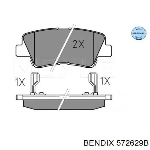 Задні гальмівні колодки 572629B Jurid/Bendix