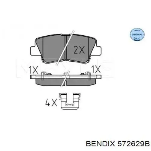 Задні дискові колодки Jurid/Bendix 572629B