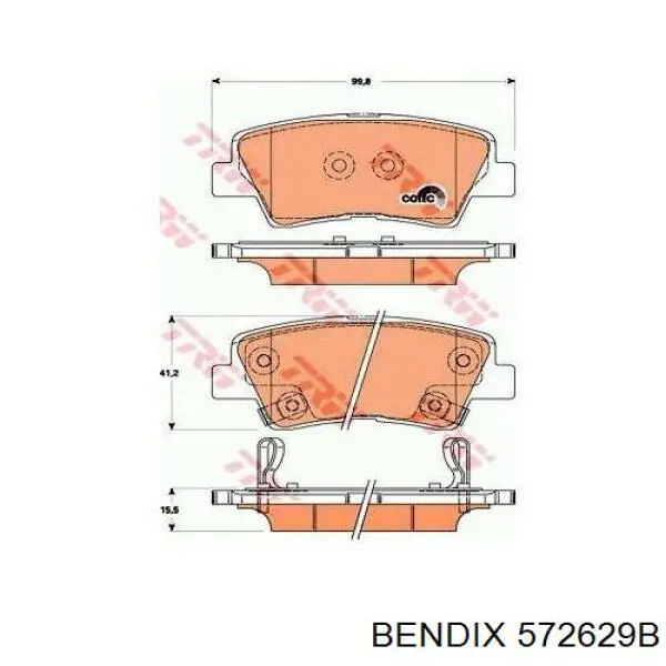 572629B Jurid/Bendix Колодки гальмівні задні, дискові