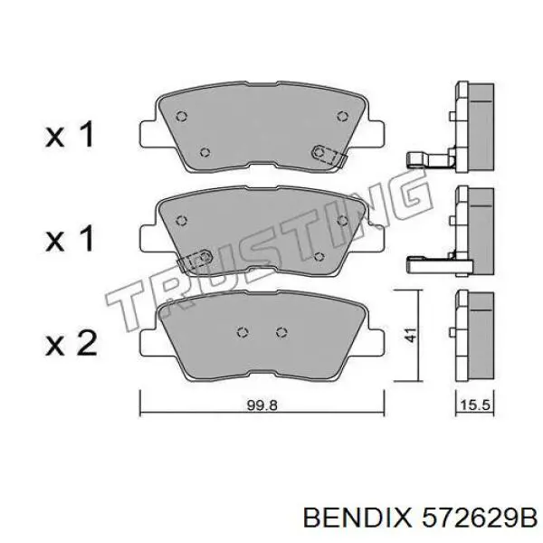 Задні гальмівні колодки Jurid/Bendix 572629B ціна, від 17.47 USD