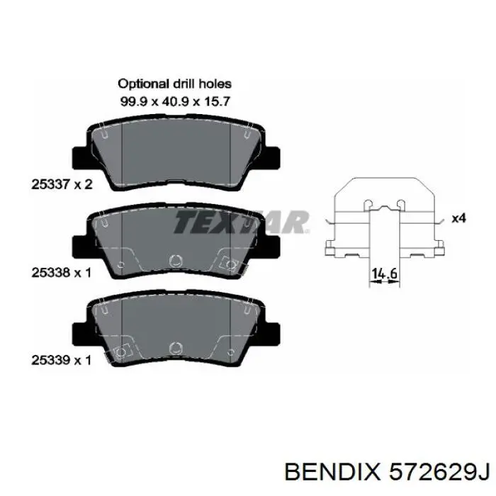 Купити 572629J Jurid/Bendix Задні колодки