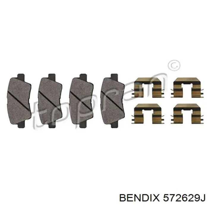 Задні гальмівні колодки 572629J Jurid/Bendix