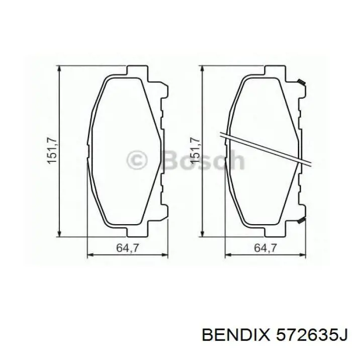 Тормозні колодки Jurid/Bendix 572635J