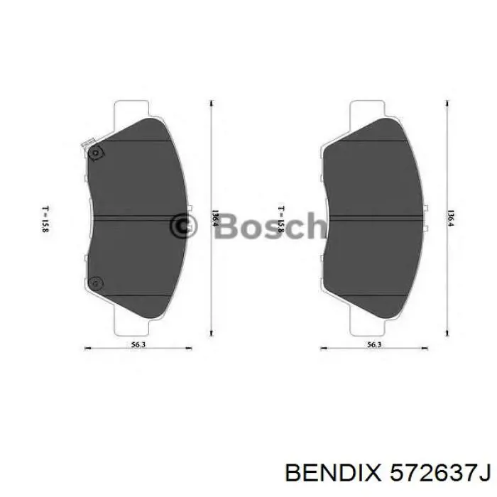 572637J Jurid/Bendix Передні гальмівні колодки