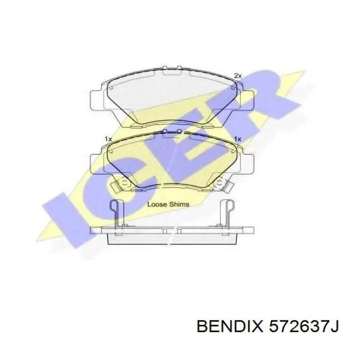 Передні тормозні колодки 572637J Jurid/Bendix