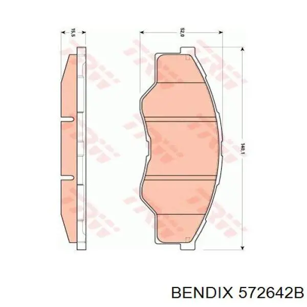572642B Jurid/Bendix Передні гальмівні колодки
