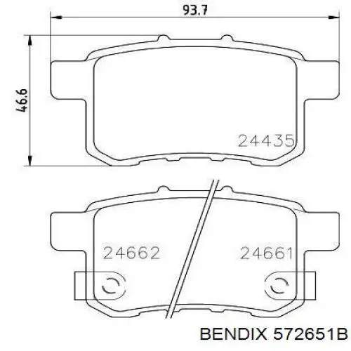 572651B Jurid/Bendix Передні гальмівні колодки