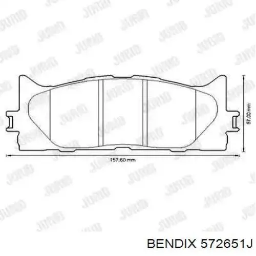 Колодки гальмівні передні, дискові 572651J Jurid/Bendix