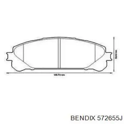 572655J Jurid/Bendix колодки гальмівні передні, дискові