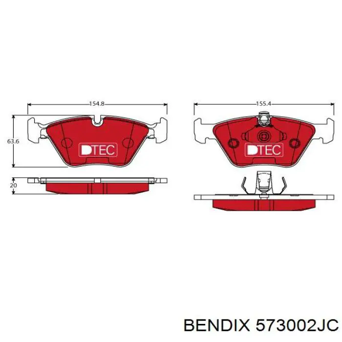 573002JC Jurid/Bendix Передні гальмівні колодки