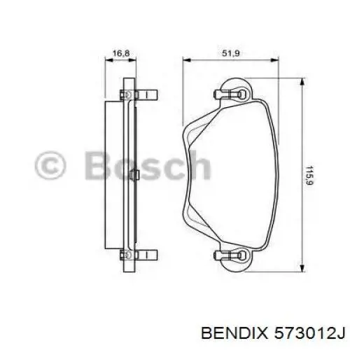 Задні гальмівні колодки Jurid/Bendix 573012J ціна, від 17.86 USD