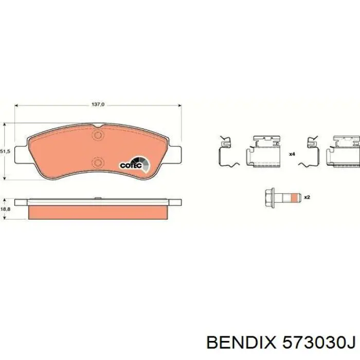 Купити 573030J Jurid/Bendix Колодки гальмівні передні, дискові