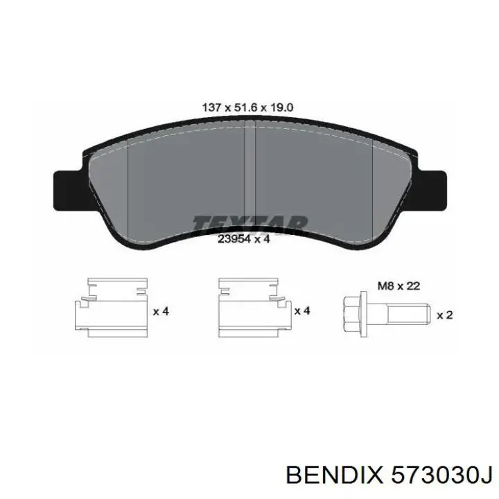 Гальмівні колодки Jurid/Bendix 573030J ціна, від 19.70 USD