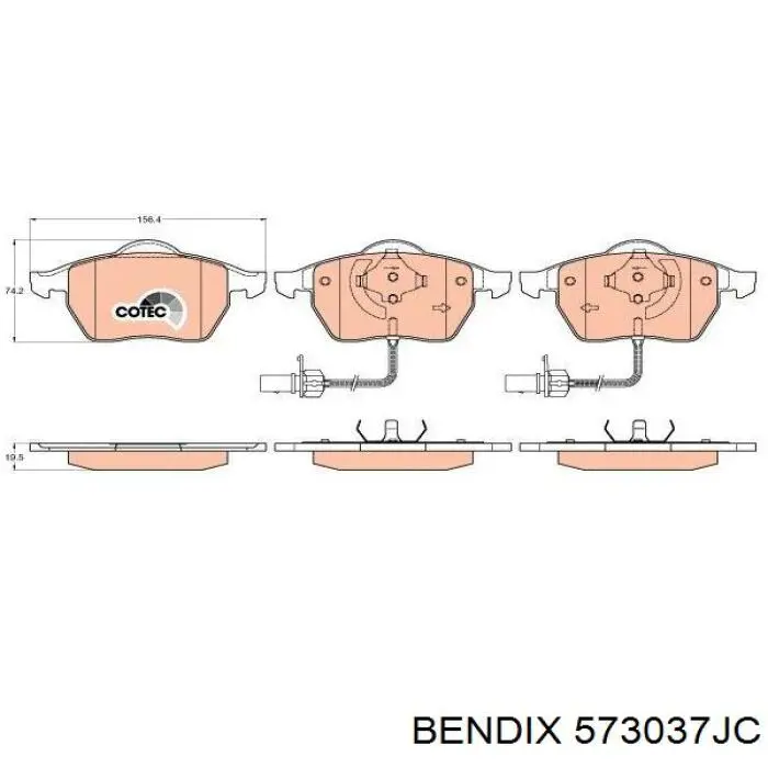 Гальмівні колодки Jurid/Bendix 573037JC ціна, від 26.19 USD