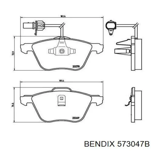 Тормозні колодки Jurid/Bendix 573047B