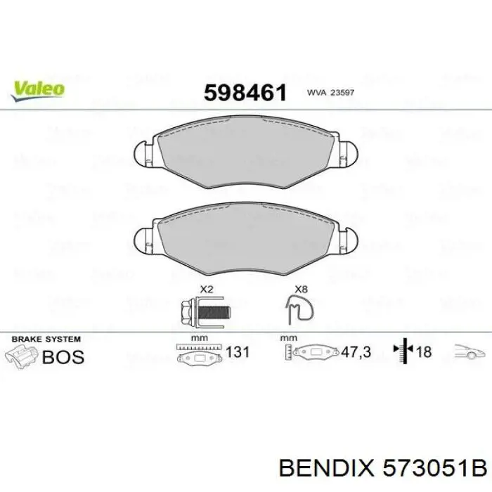 Тормозні колодки Jurid/Bendix 573051B