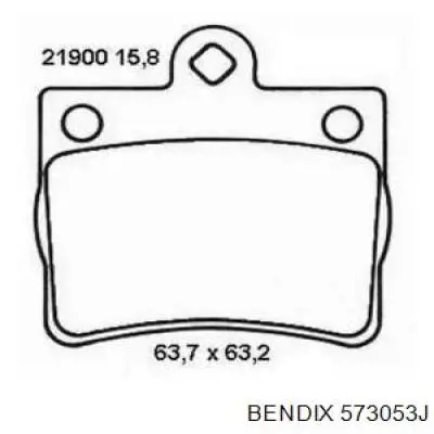 Колодки гальмові задні, дискові 573053J Jurid/Bendix