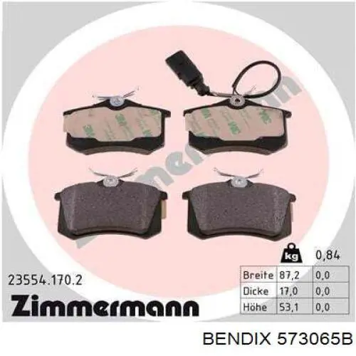 Задні гальмівні колодки Jurid/Bendix 573065B ціна, від 19.64 USD