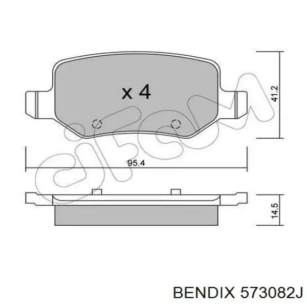 Задні гальмівні колодки Jurid/Bendix 573082J ціна, від 25.03 USD