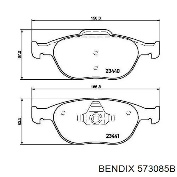 573085B Jurid/Bendix Передні гальмівні колодки