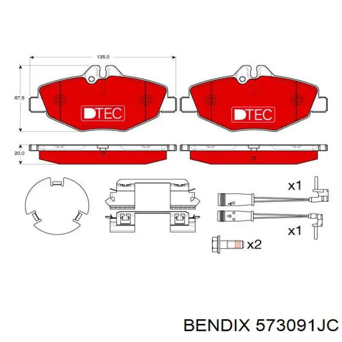 Гальмівні колодки Jurid/Bendix 573091JC ціна, від 30.49 USD