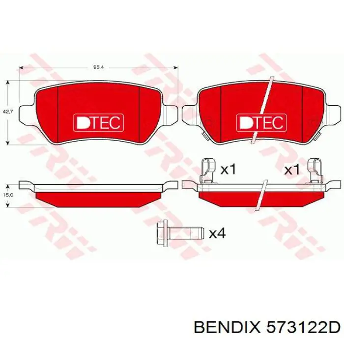 Купити 573122D Jurid/Bendix Задні колодки